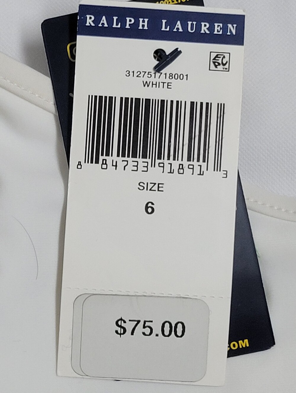 Polo Ralph Lauren NWT White One-Piece Girls Swimsuit with Multicolor Pony Logo. - Picture 7 of 16